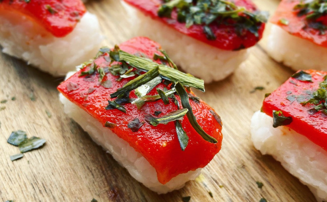 Vegan Nigiri with Numami Wakame Flakes