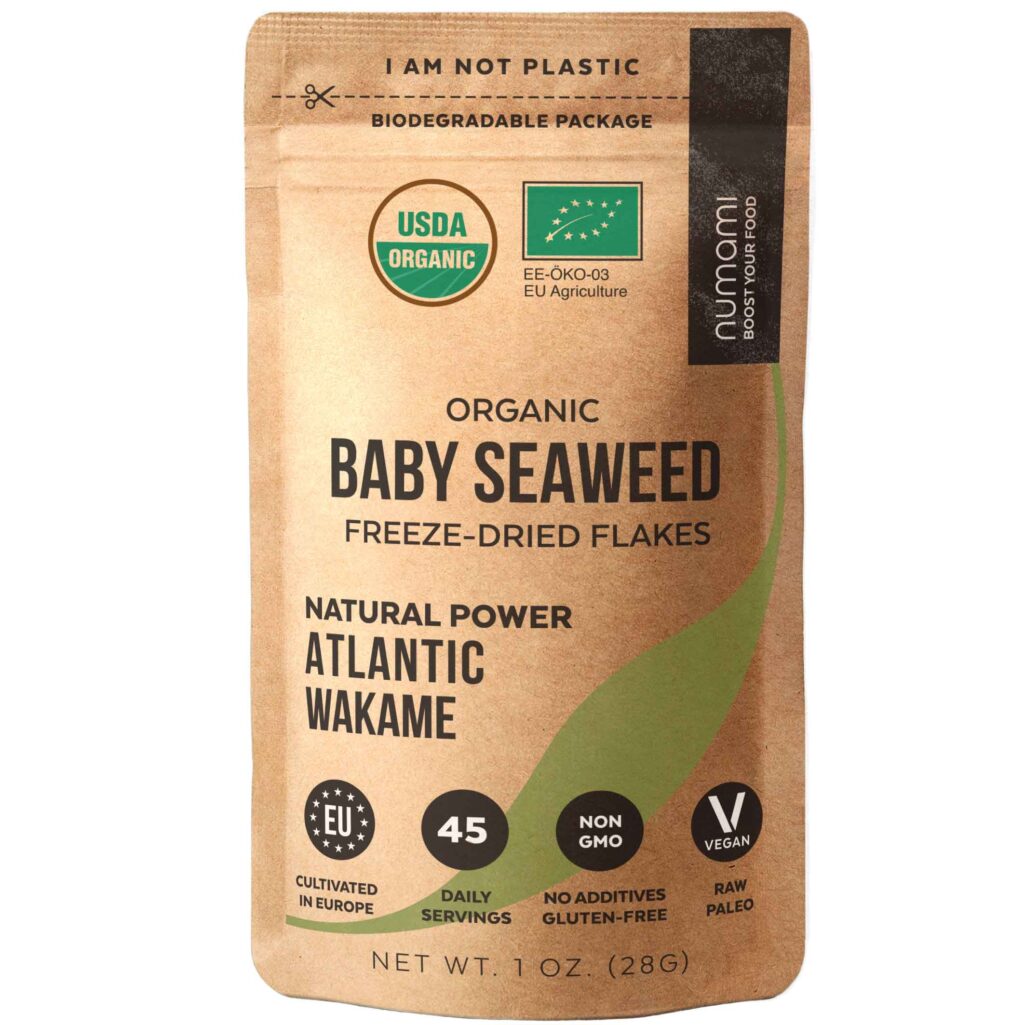 Numami Organic Atlantic Wakame freeze-dried Baby seaweed 1oz/28g