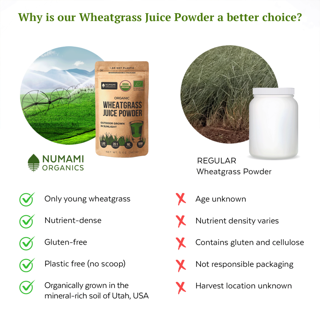 Numami Wheatgrass Juice Powder vs others